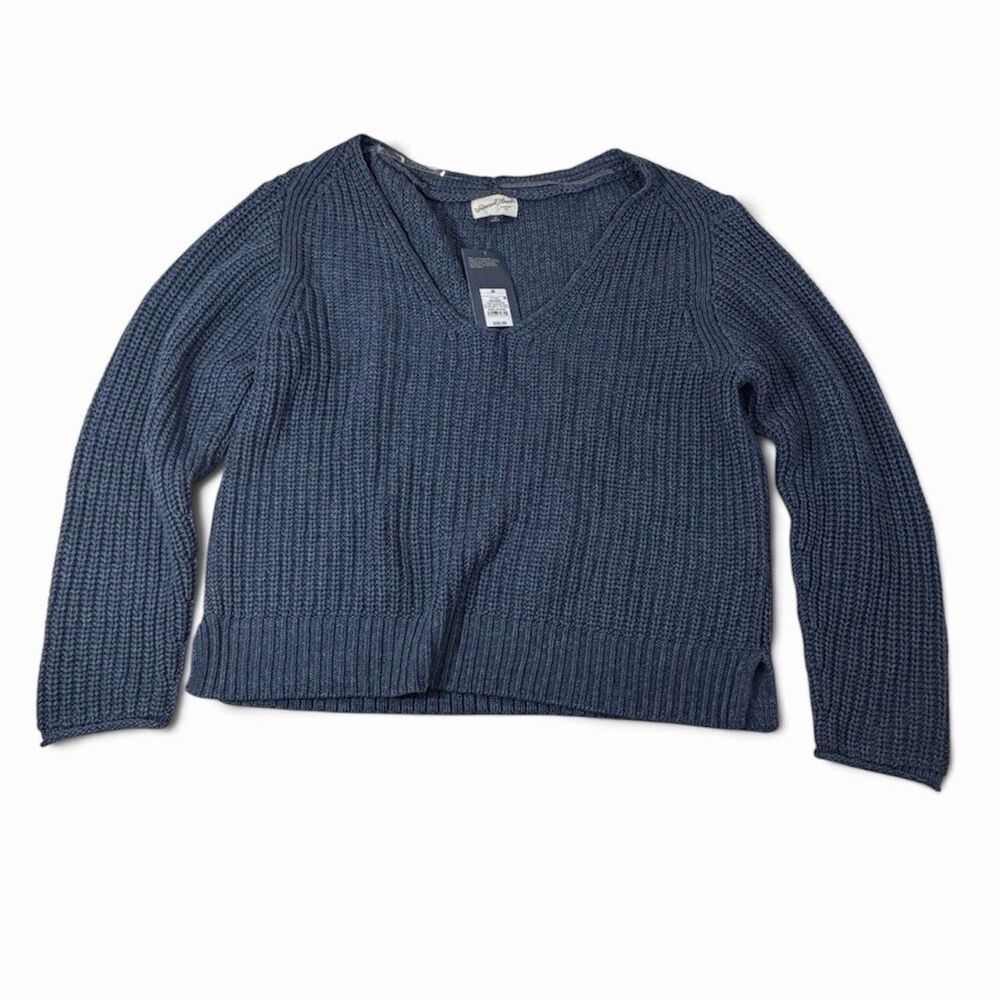 Universal Thread Ribbed V Neck Sweater Blue Women’s Medium Oversized NWT